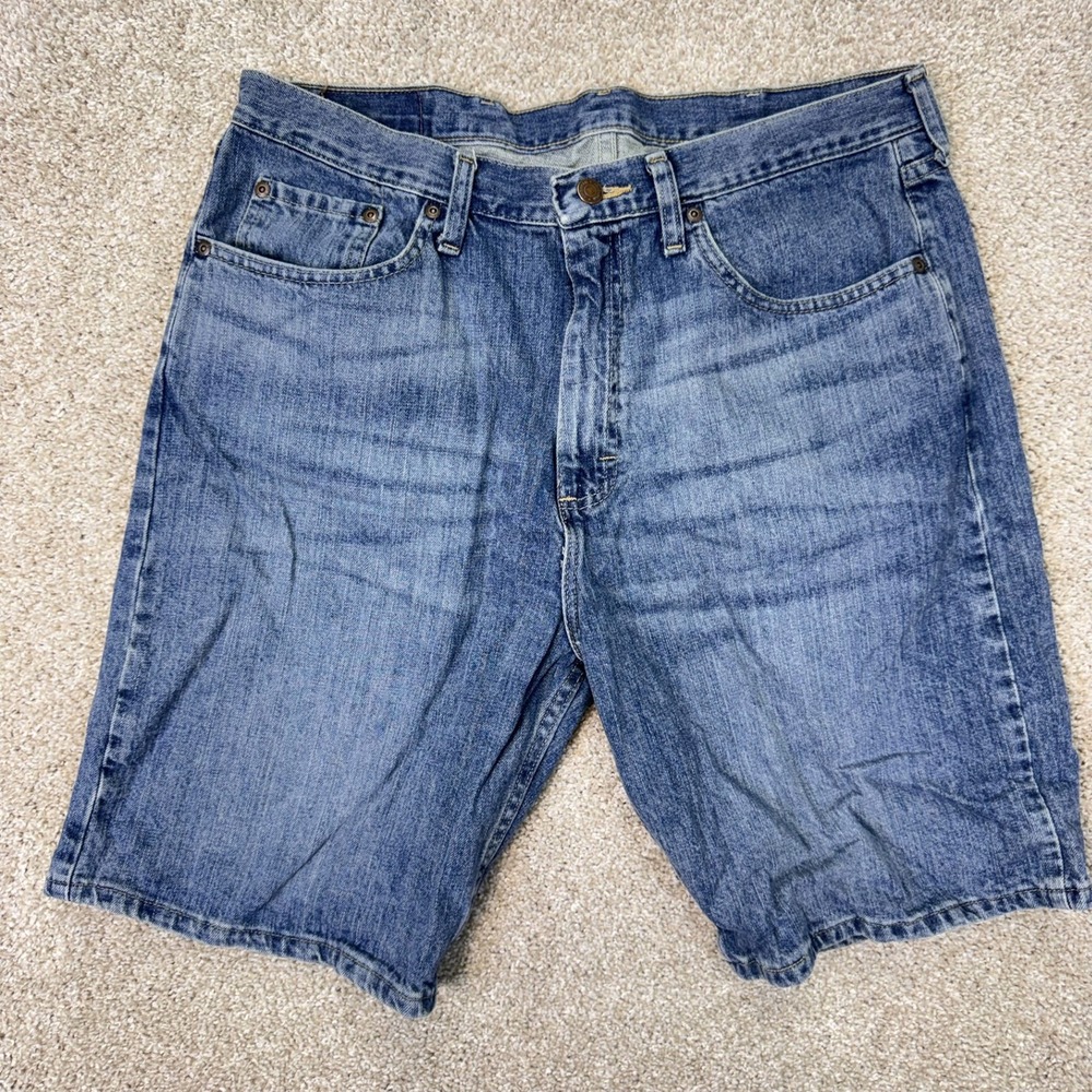 Wrangler Denim Shorts Mens 36 Relaxed Fit 606NWCO Blue Medium Wash EUC